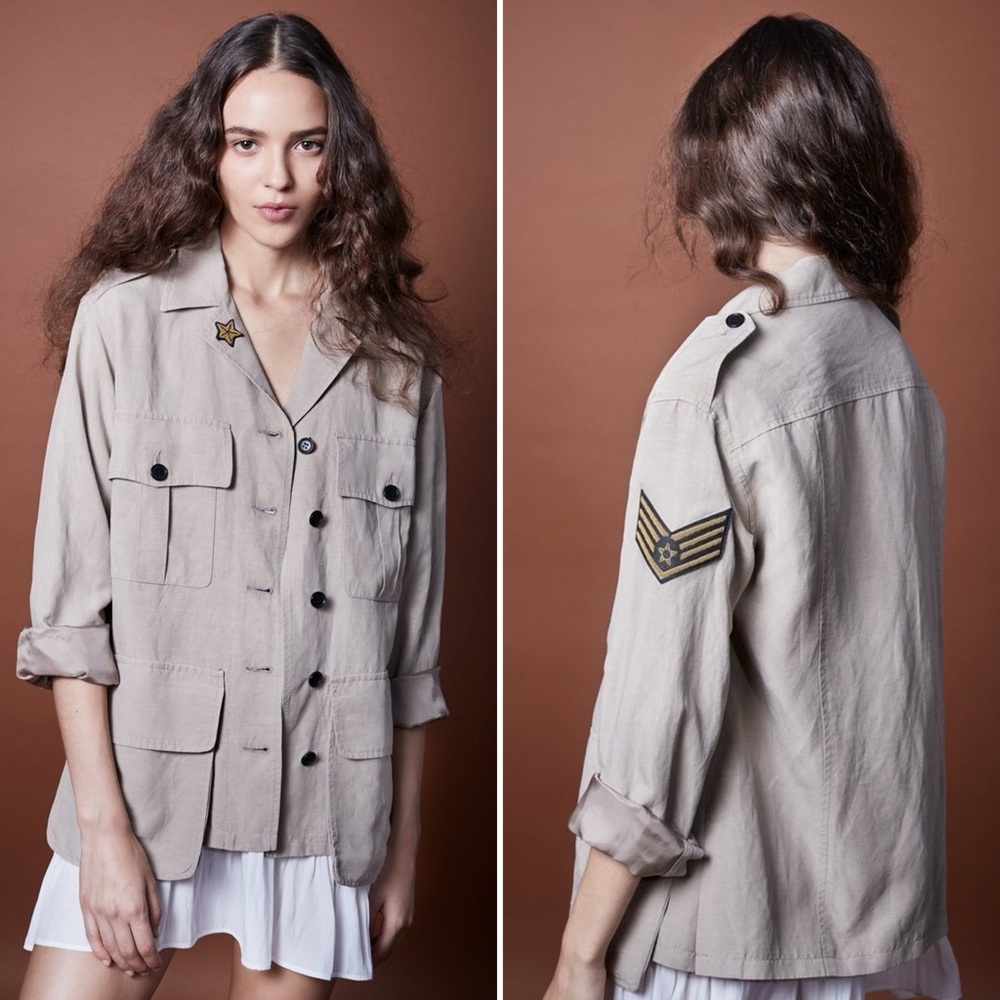 SMYTHE BELLOWS ARMY JACKET - STONE Size XS